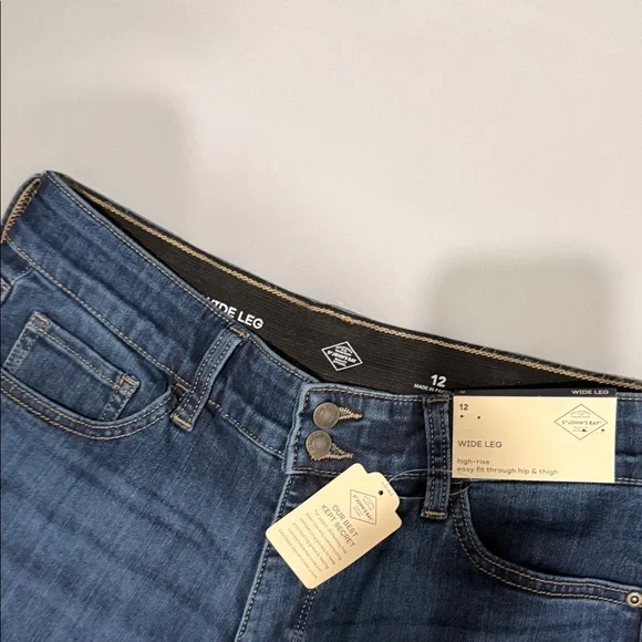 12 Classic Womens Dark Blue Wide-Leg Jeans St Johns Bay Comfort Stretch - Picture 2 of 2